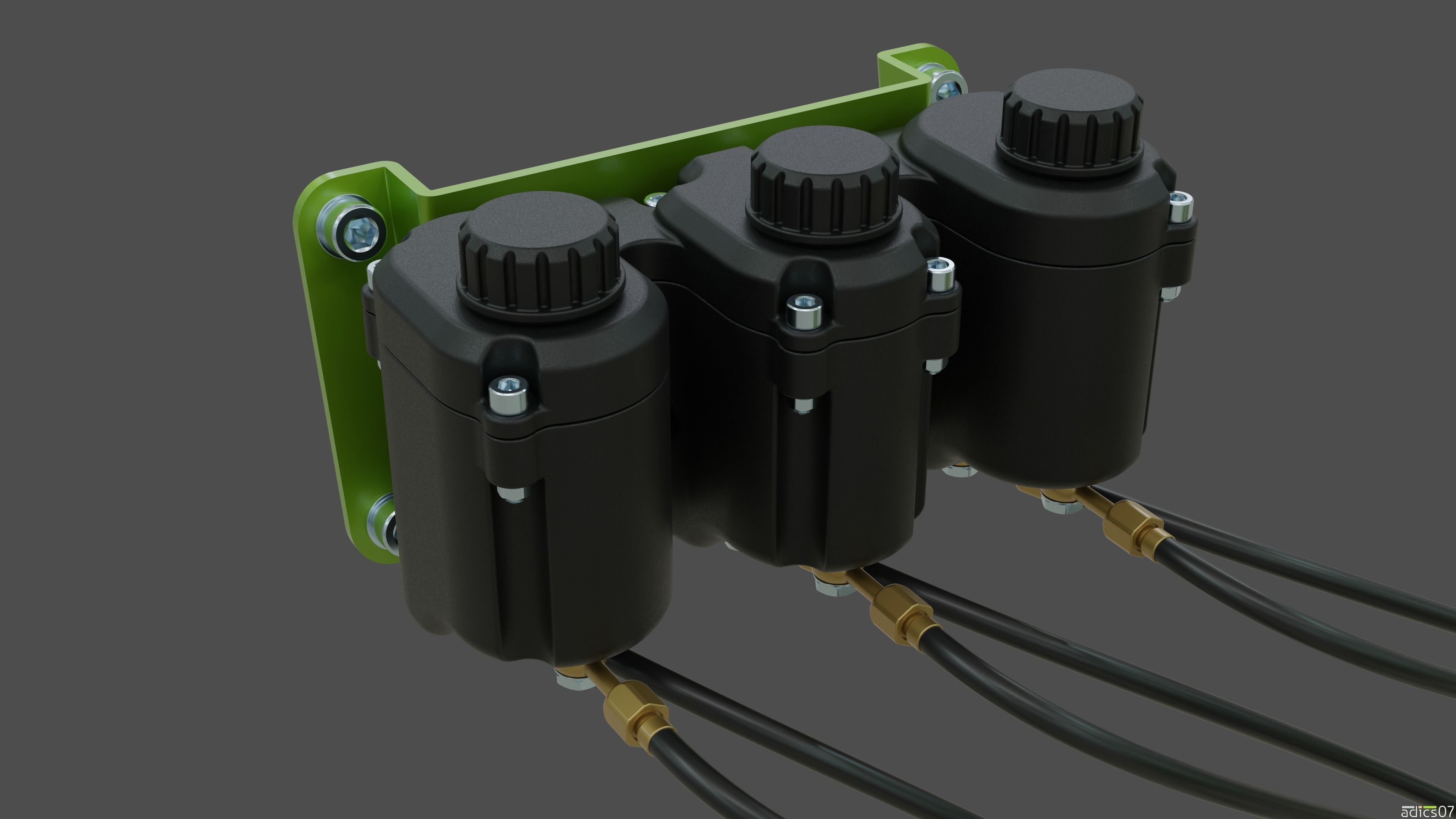 Highpoly Adjustable pedals and co-driver footrest for rally car 3D model_7