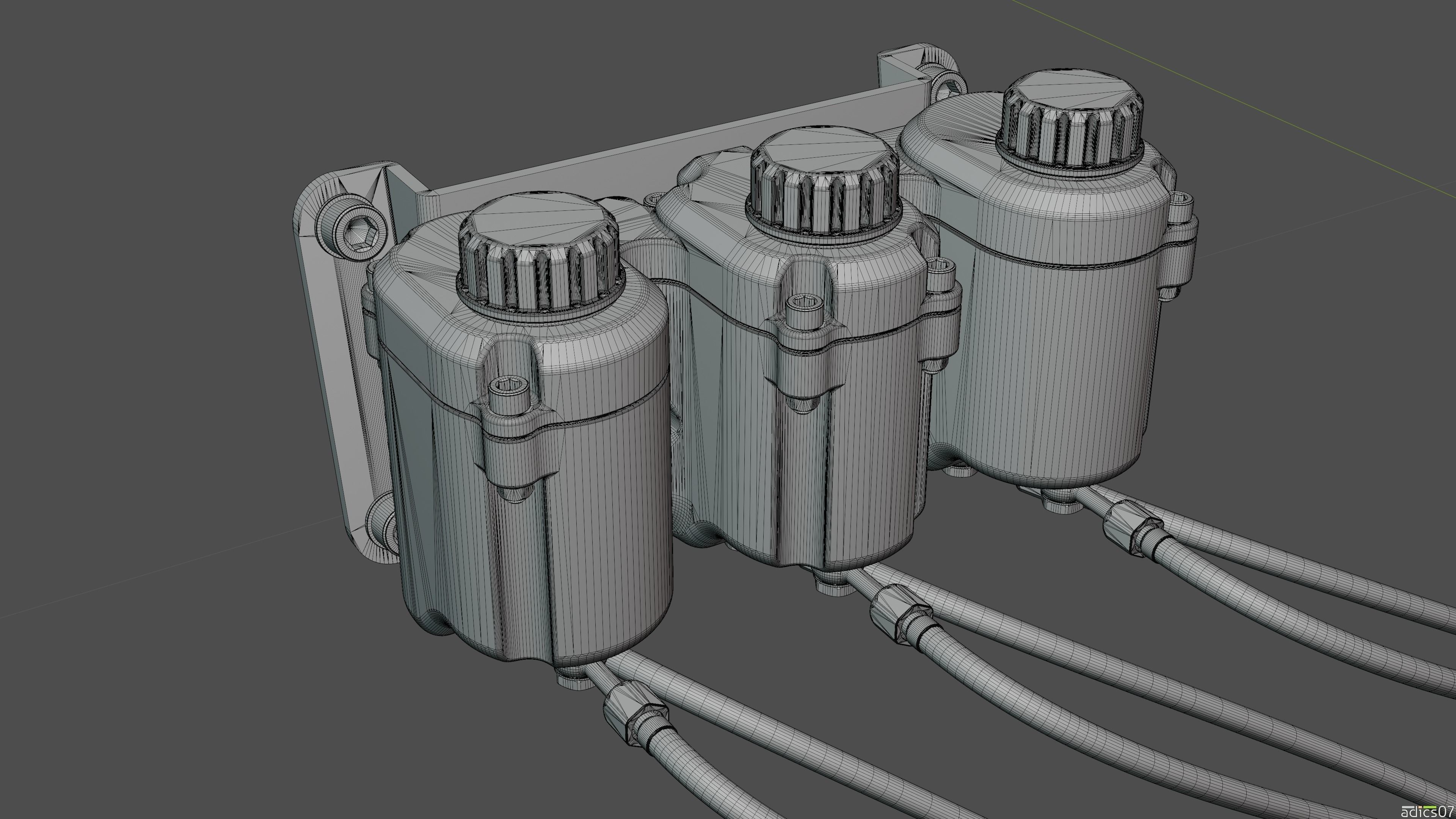 Highpoly Adjustable pedals and co-driver footrest for rally car 3D model_29