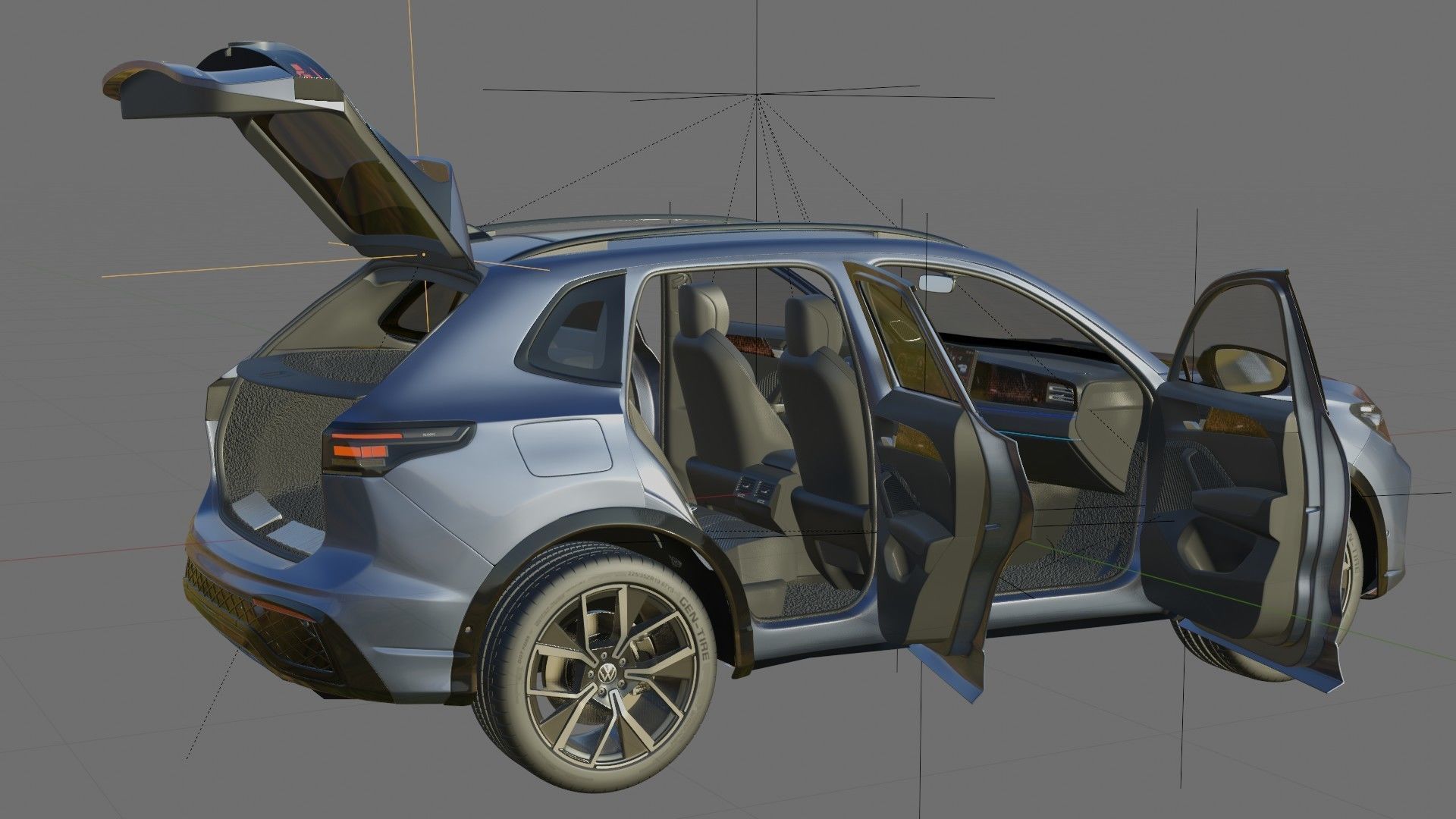Volkswagen Tiguan 2024 with interior 3D model_24
