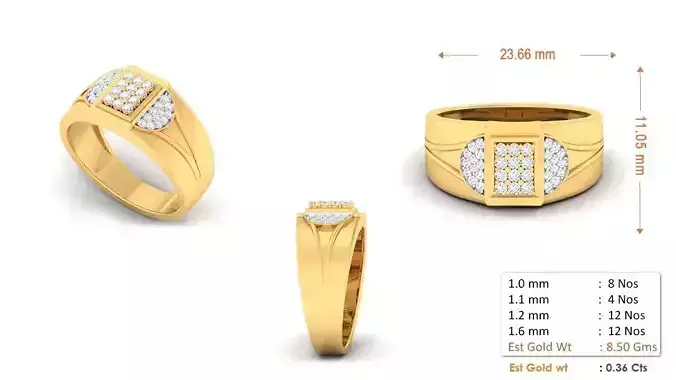 Diamond Ring for Women 3D print model