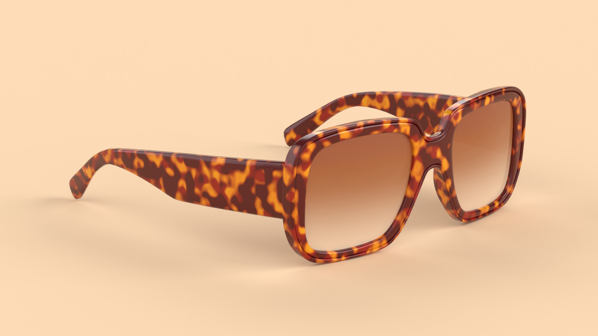 Round Eyewear Glasses Low-poly 3D model_2