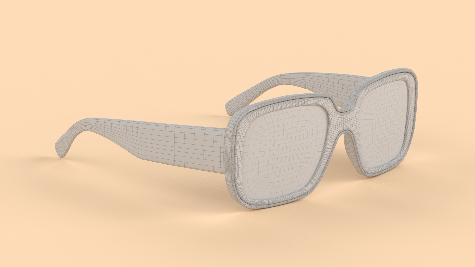 Round Eyewear Glasses Low-poly 3D model_6