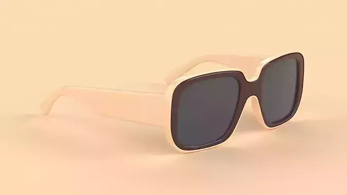 Round Eyewear Glasses Low-poly 3D model