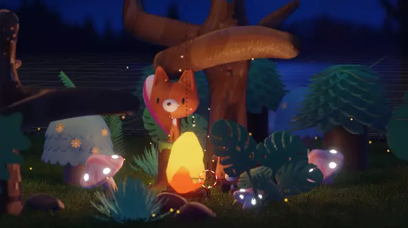 Cartoon forest scene 3D model