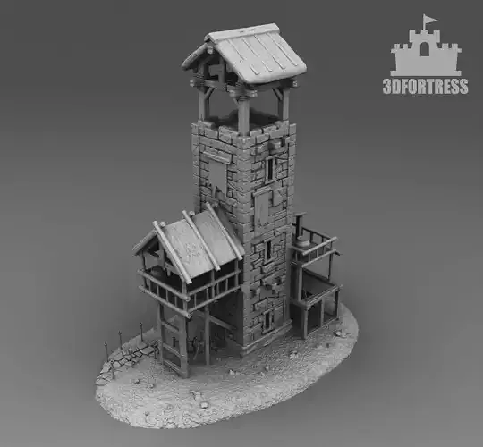 Tower with outbuildings