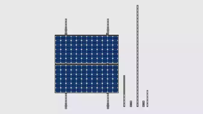 Solar Panel Stand L2 3D model