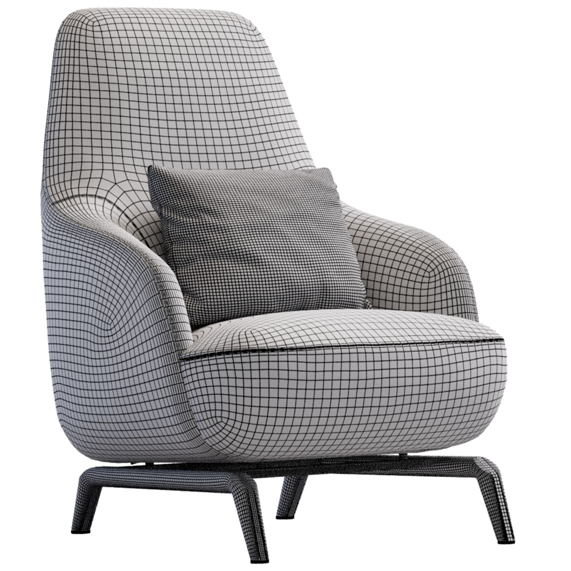 Armchair Janet By Giorgetti 3D model_4