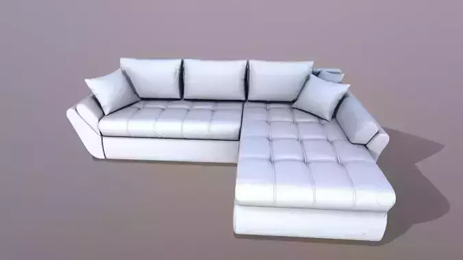 L shape Faux Leather Sofa