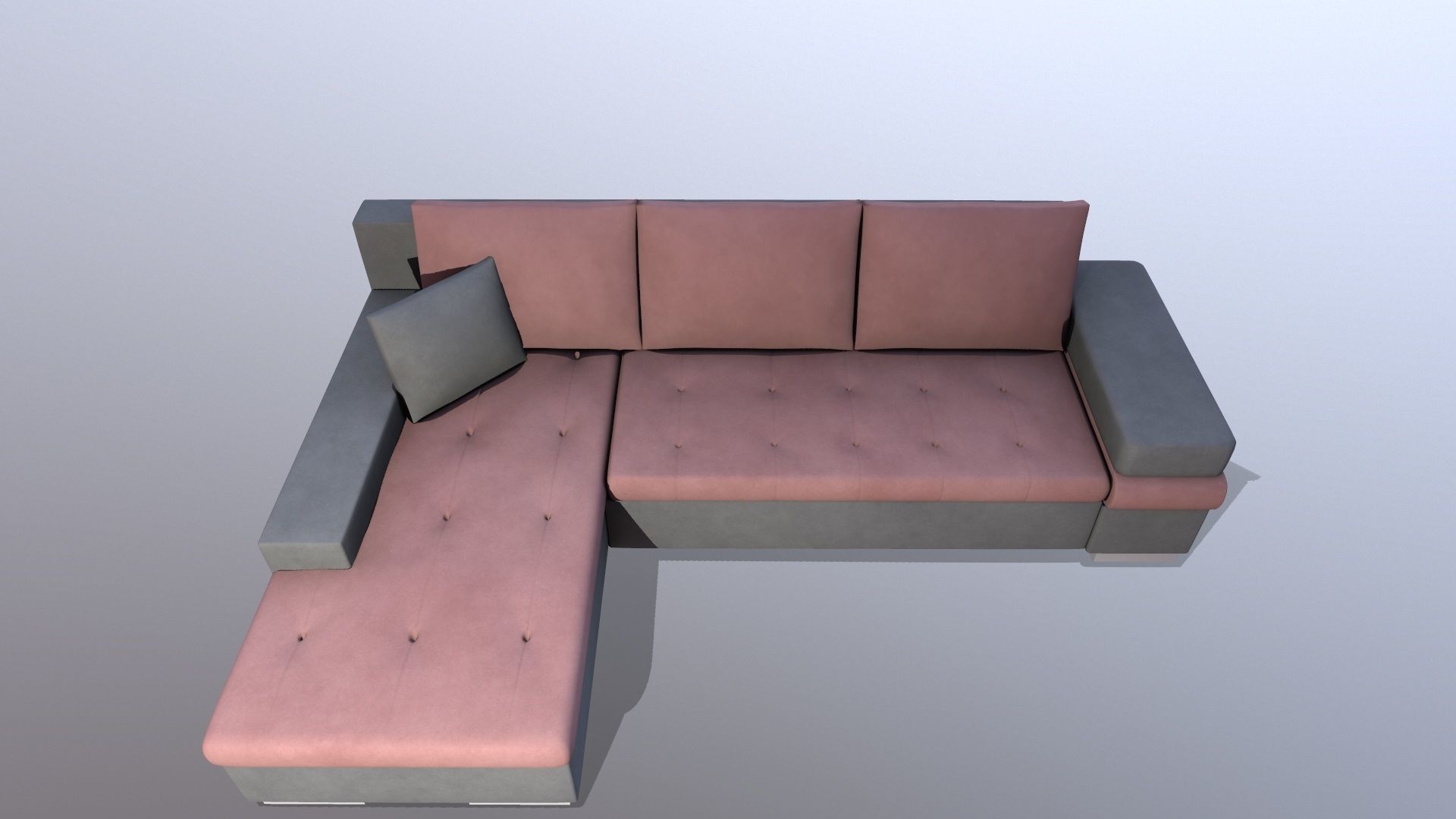 L shape Leather Sofa 3D model_11