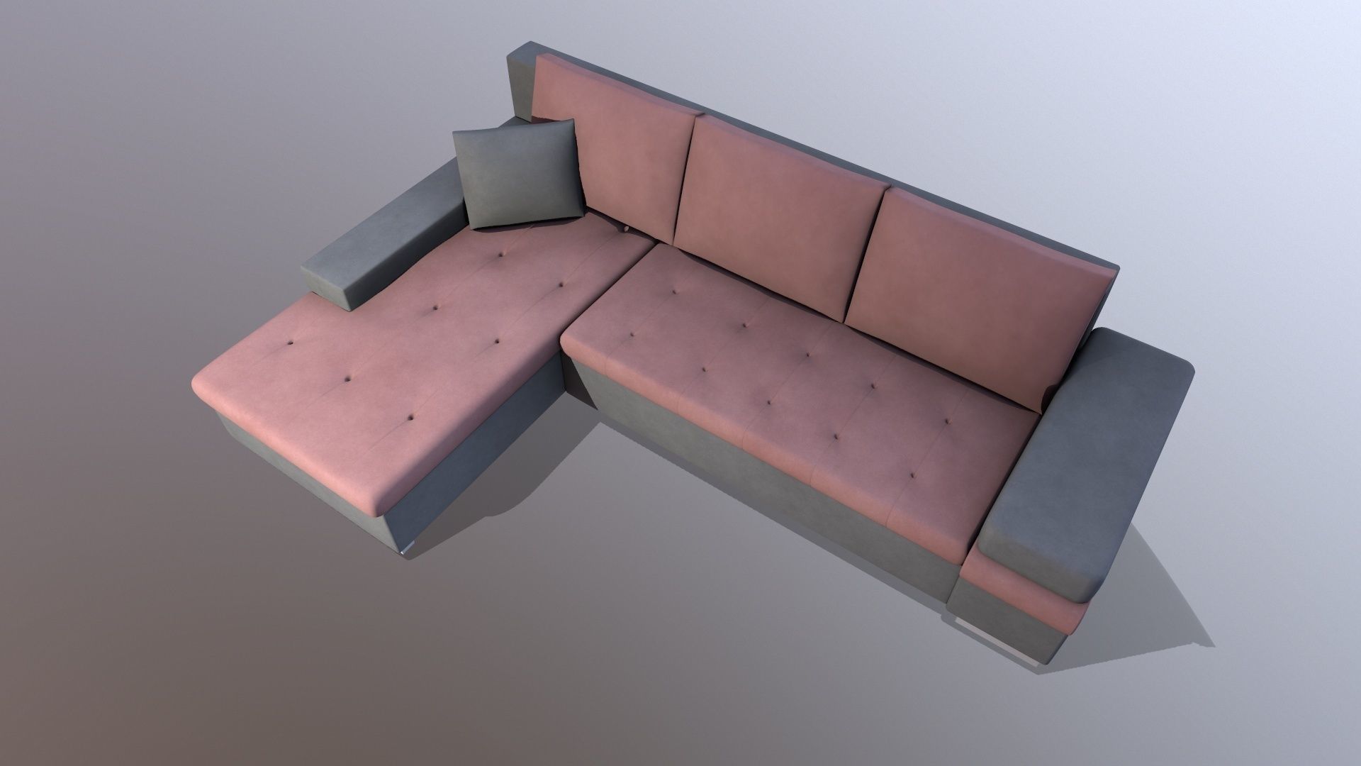 L shape Leather Sofa 3D model_8