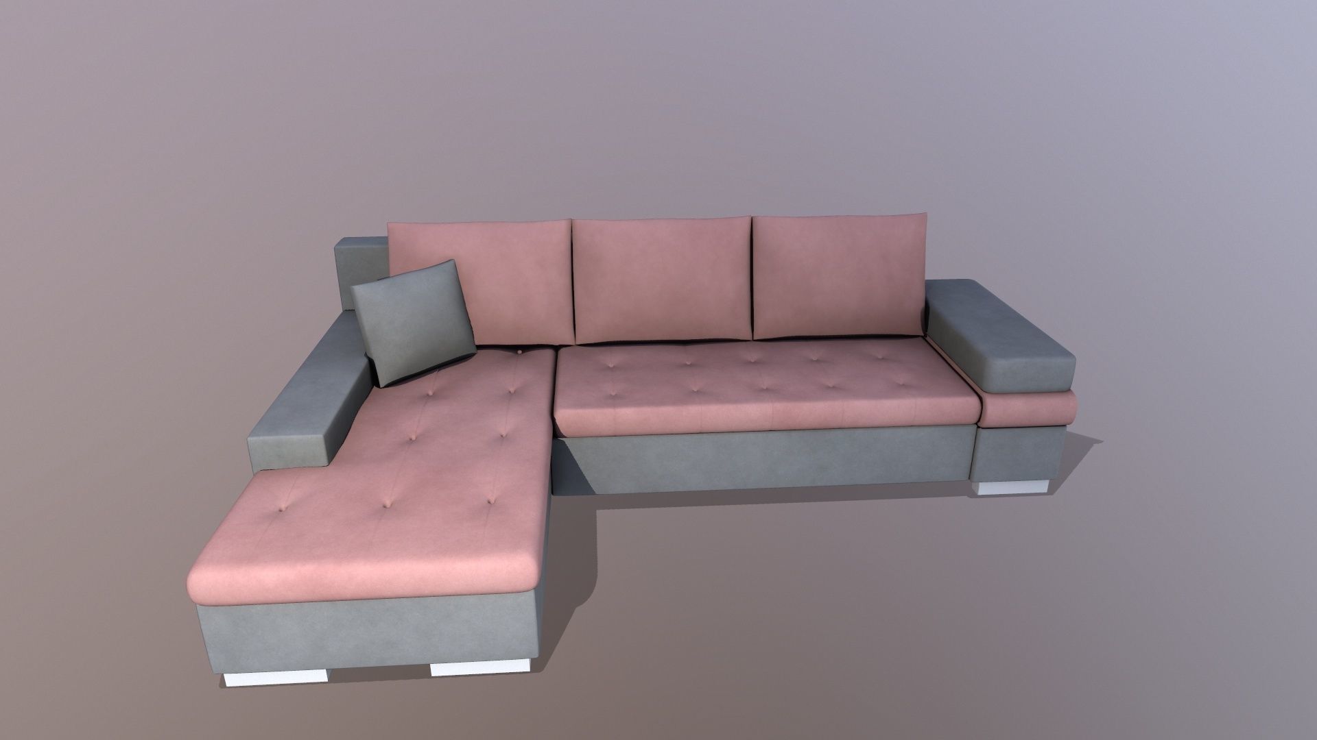 L shape Leather Sofa 3D model_2