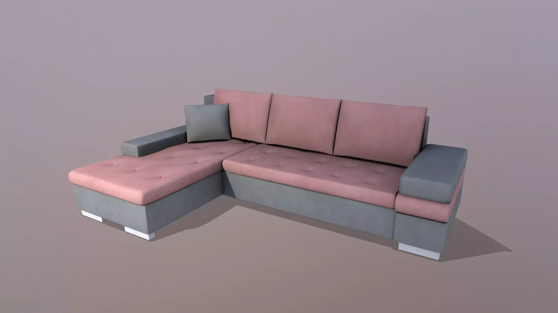 L shape Leather Sofa 3D model_0