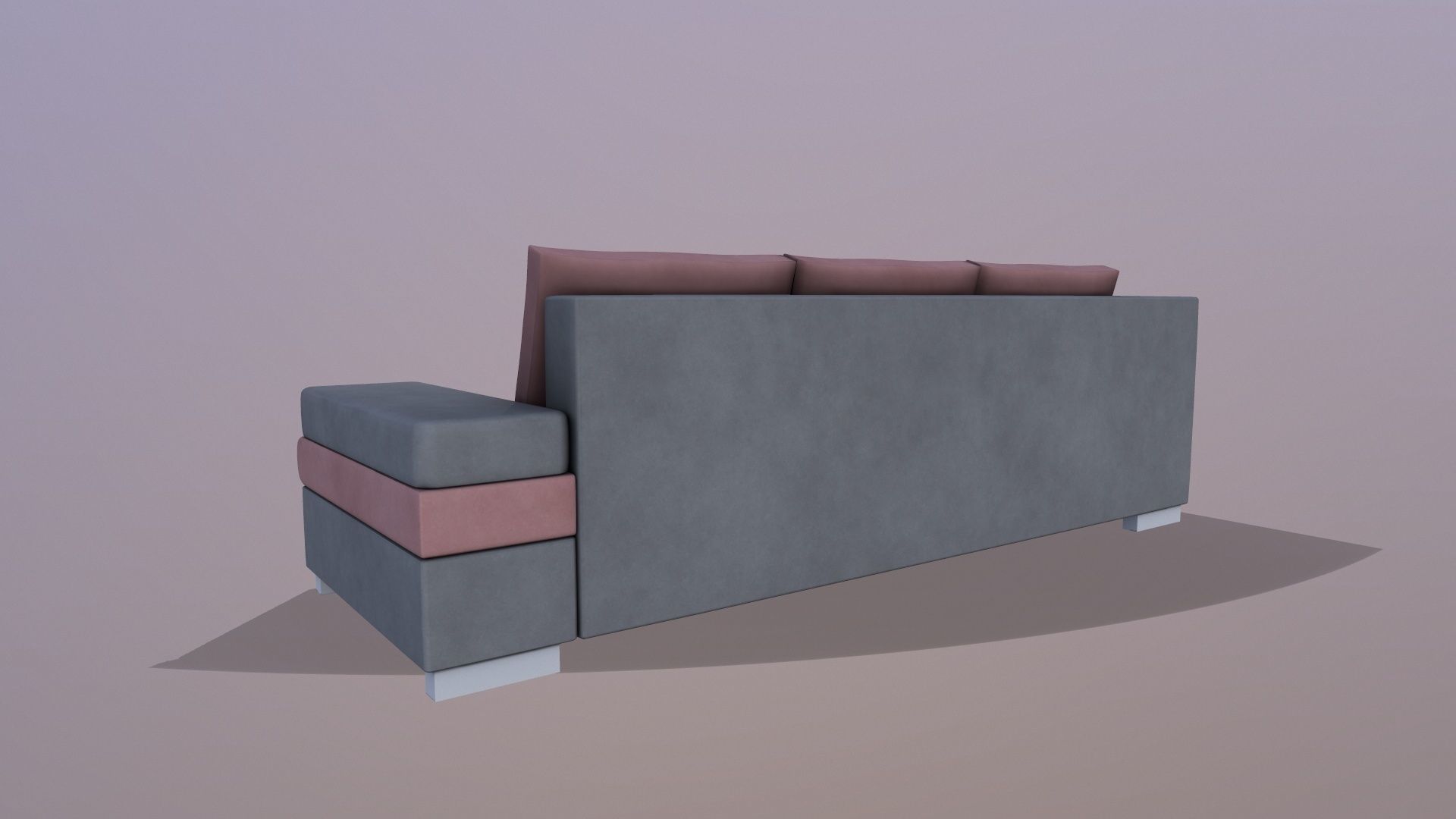 L shape Leather Sofa 3D model_7