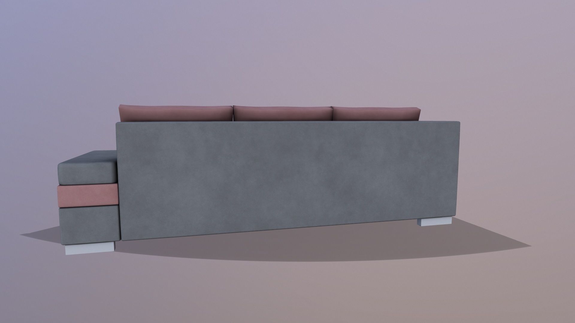 L shape Leather Sofa 3D model_6