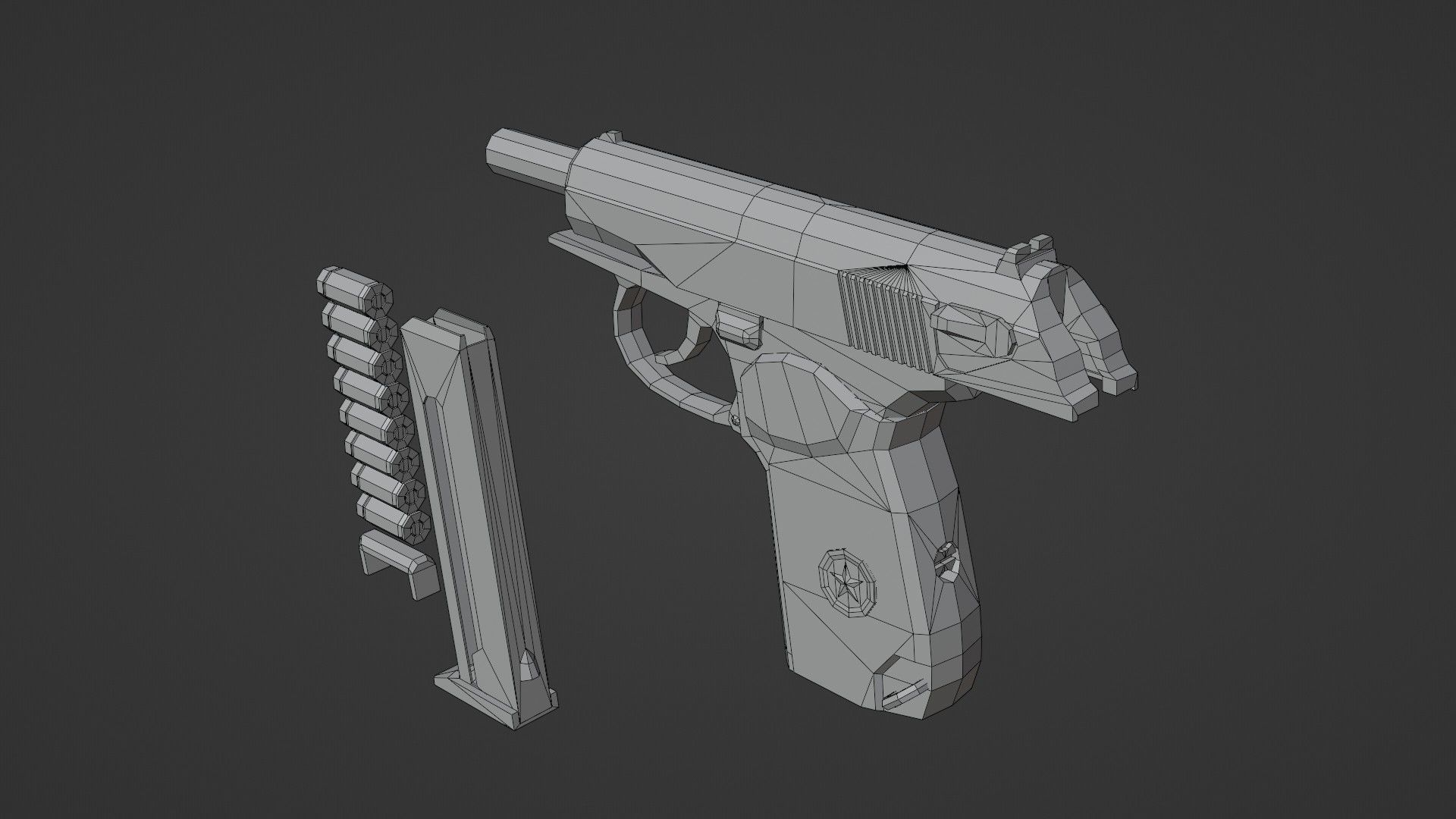 Makarov  Low-poly Low-poly 3D model_8