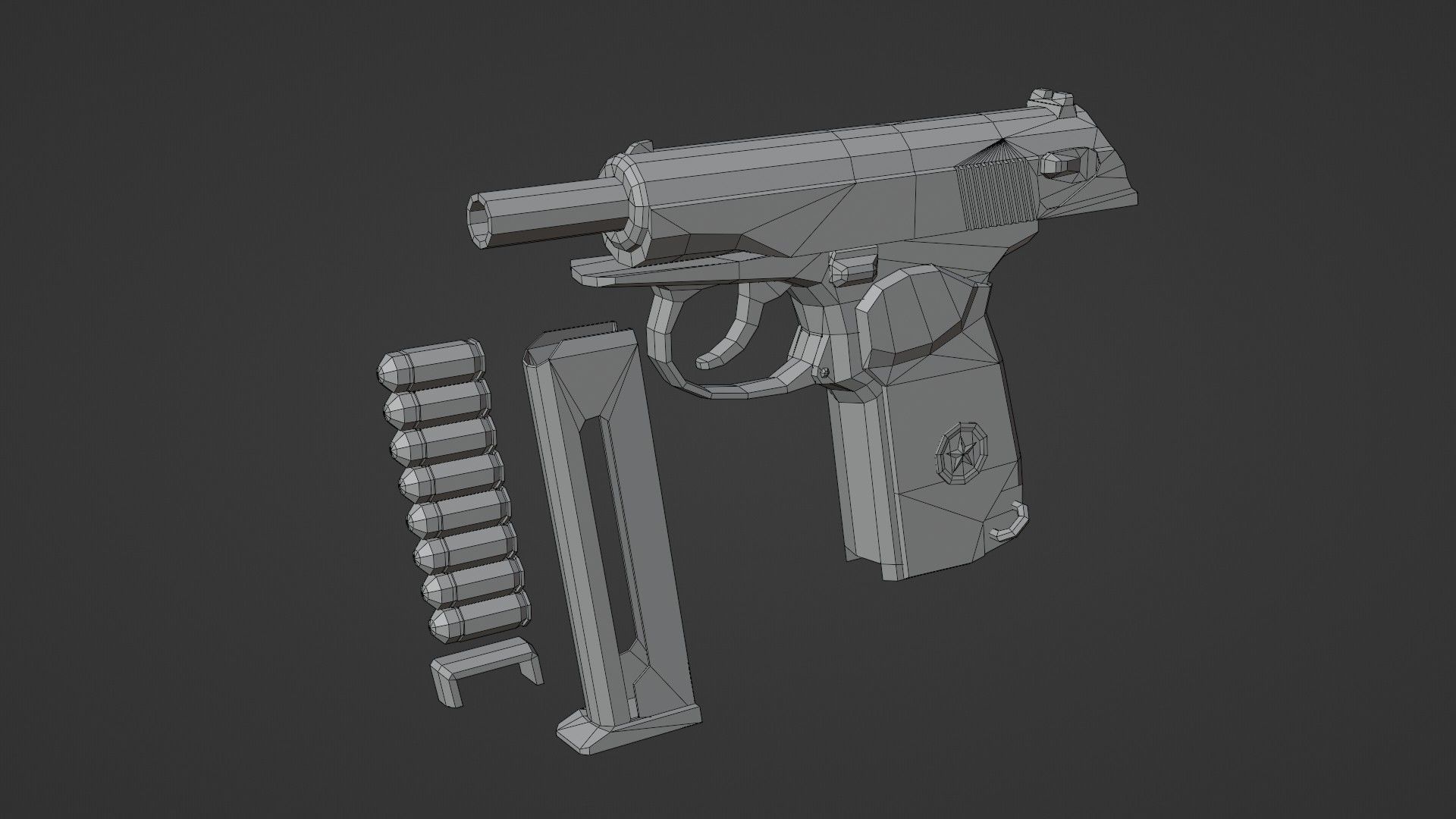 Makarov  Low-poly Low-poly 3D model_7