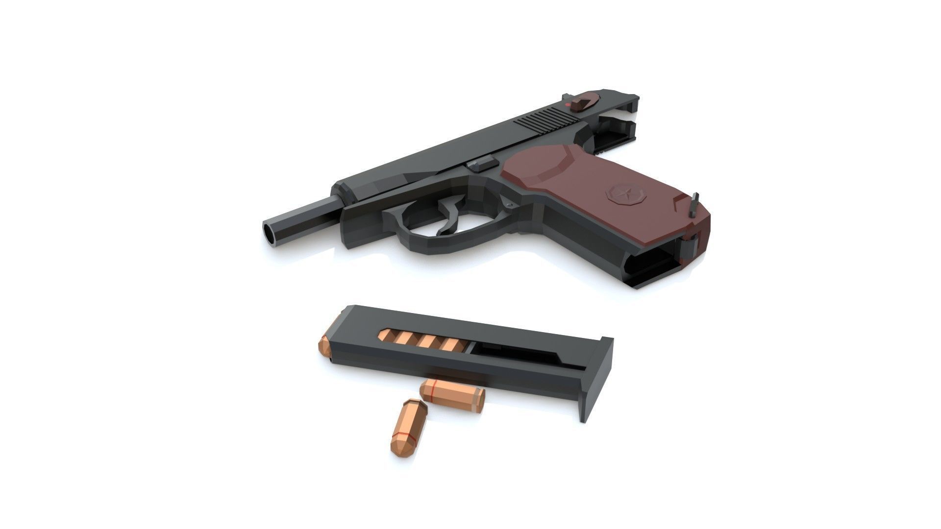 Makarov  Low-poly Low-poly 3D model_6