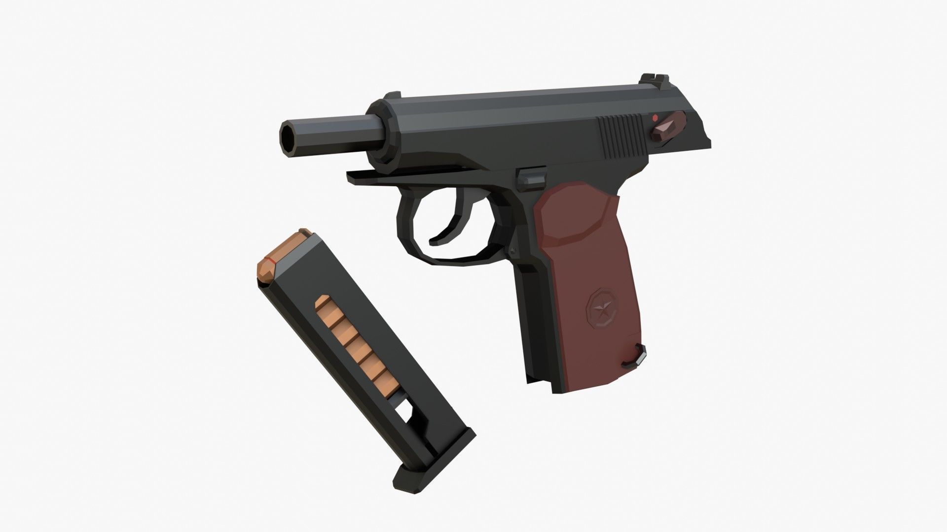 Makarov  Low-poly Low-poly 3D model_5