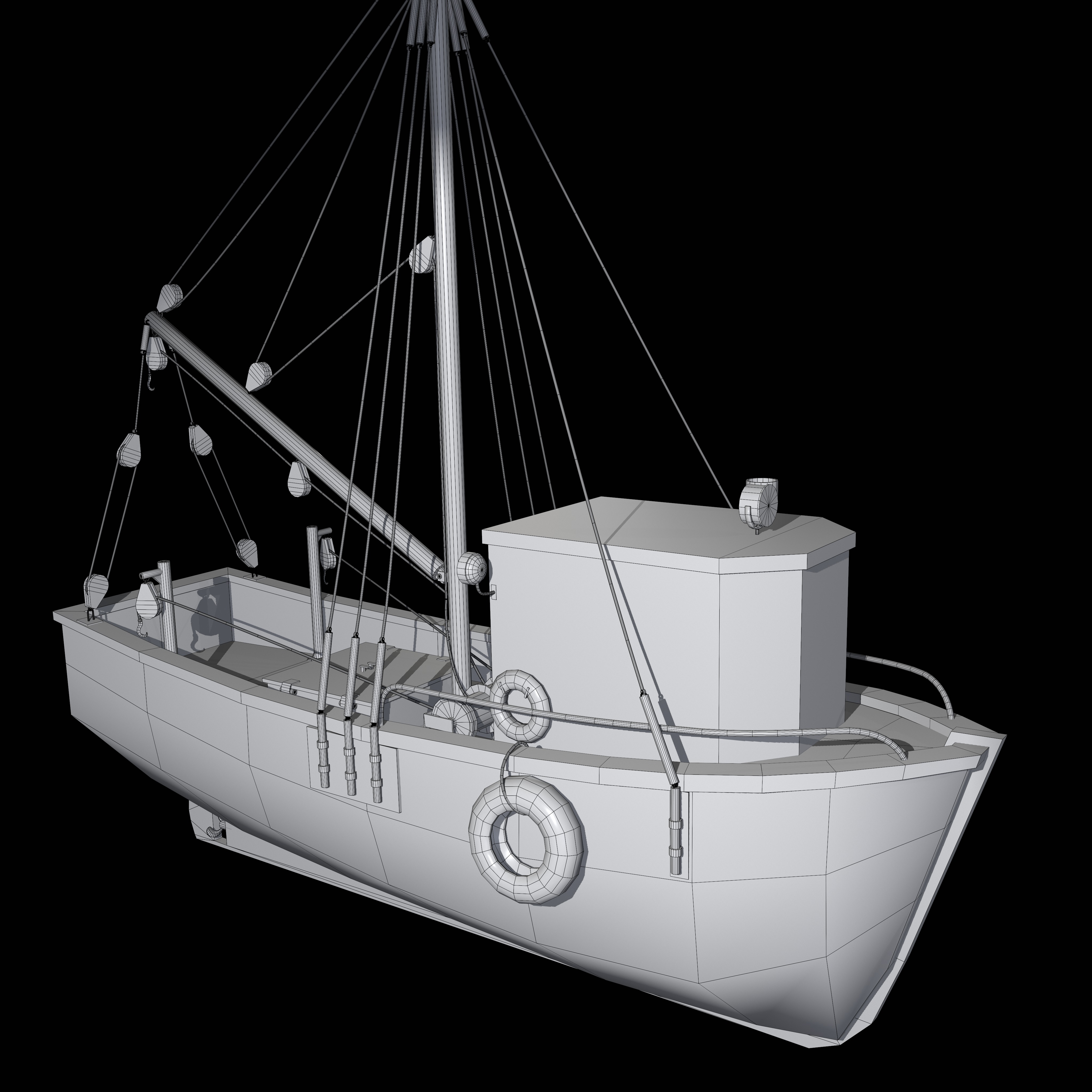 3D Boat - Low poly Low-poly 3D model_4
