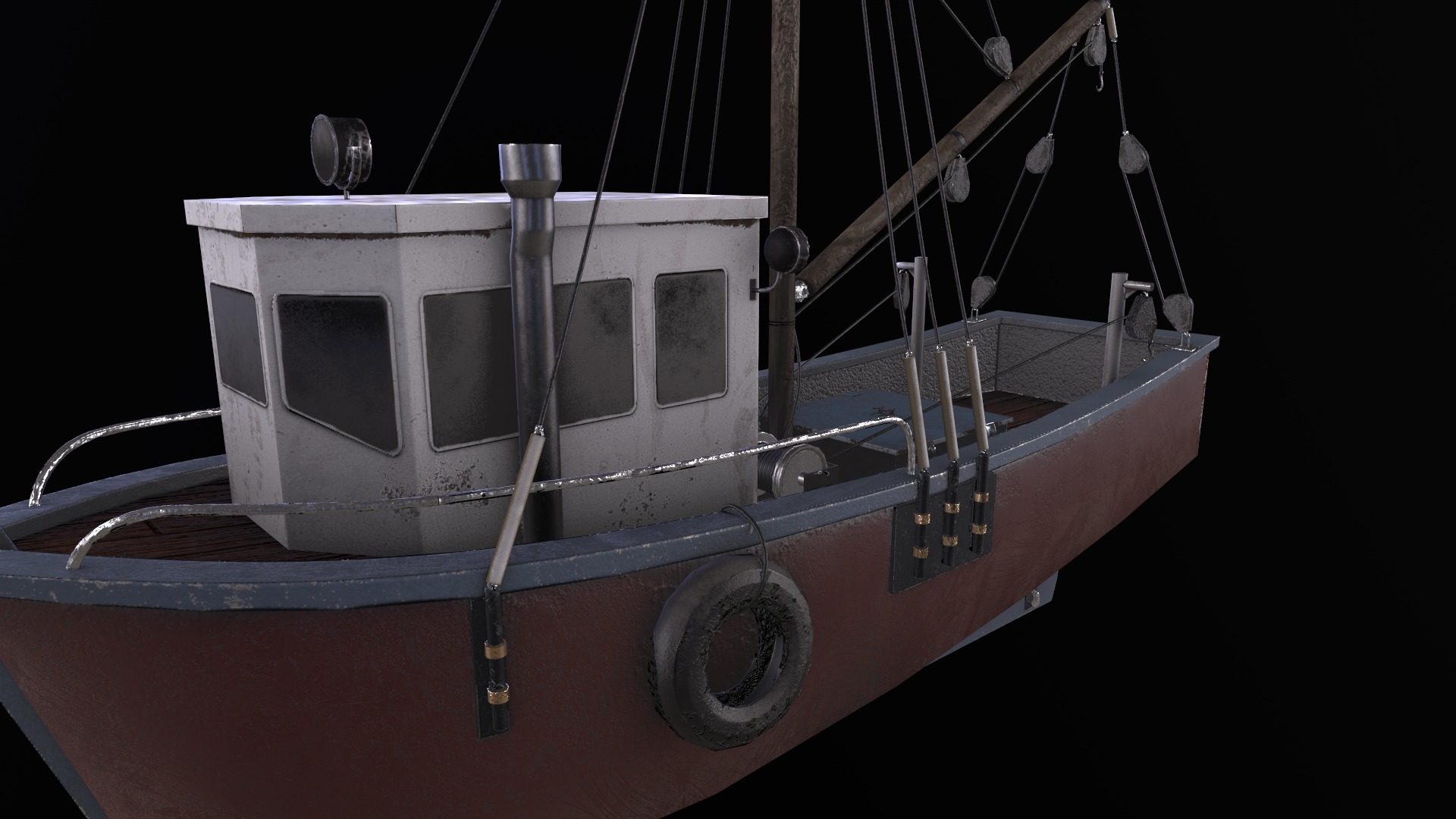 3D Boat - Low poly Low-poly 3D model_1