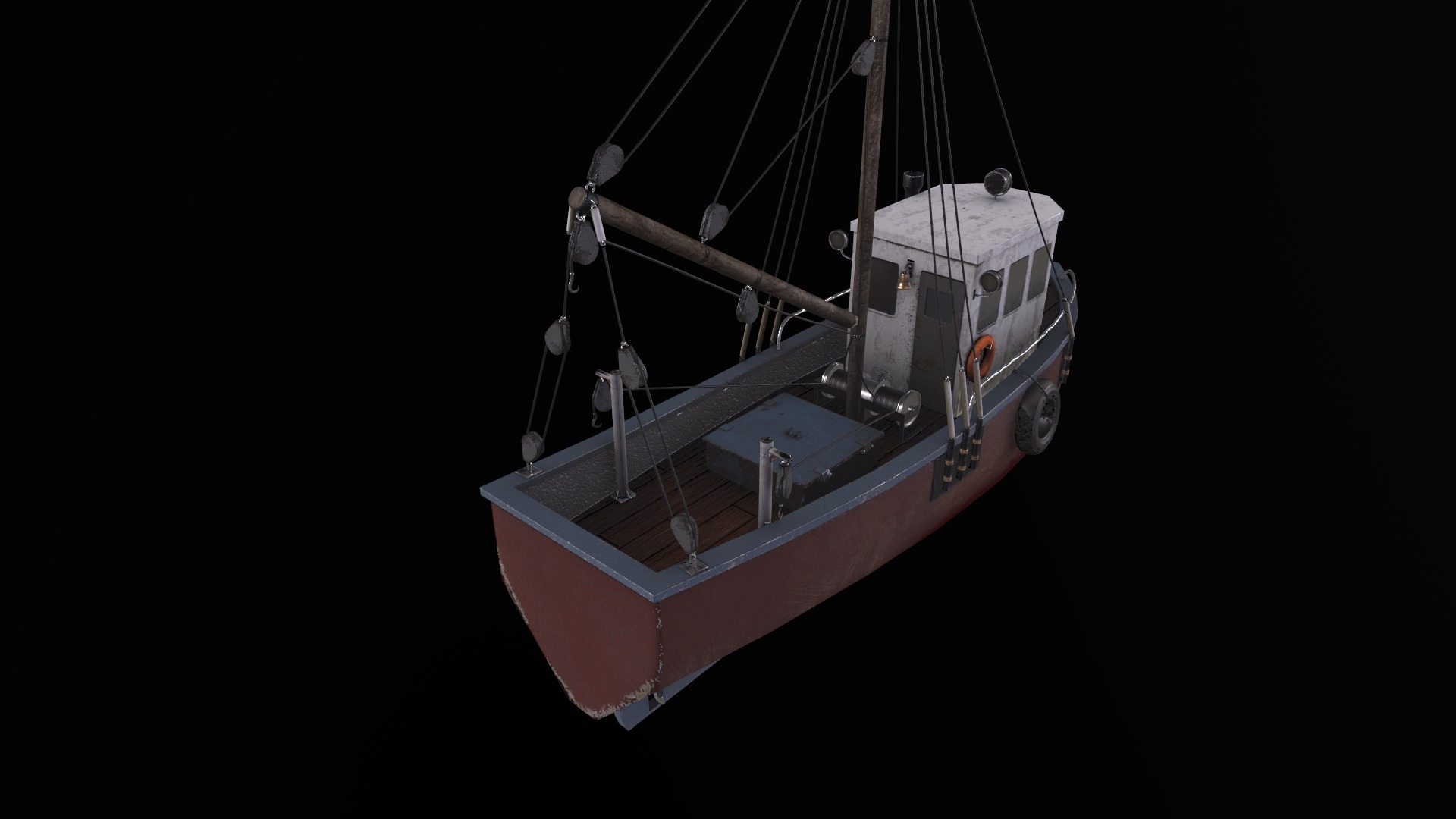 3D Boat - Low poly Low-poly 3D model_2