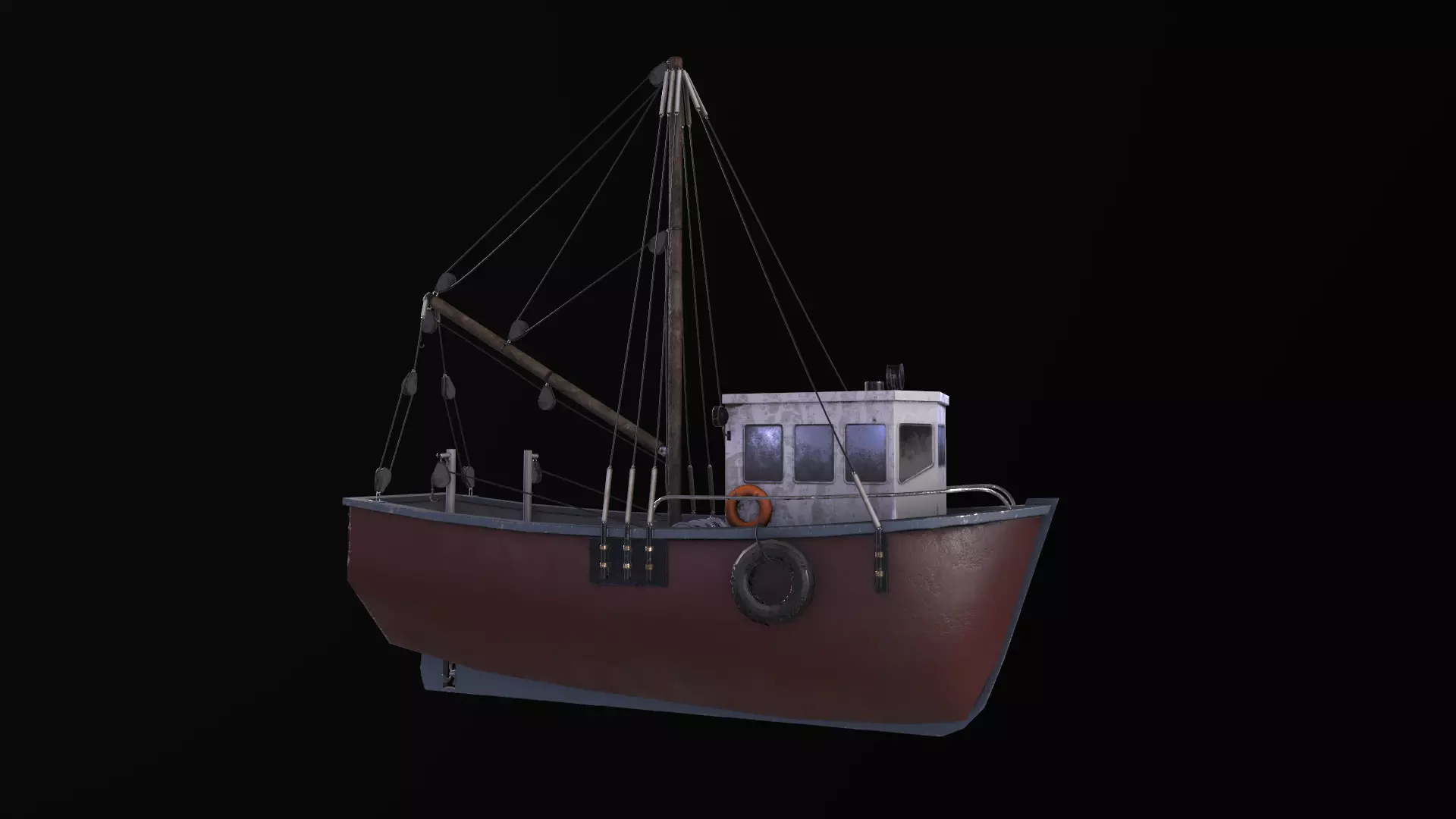 3D Boat - Low poly Low-poly 3D model_0