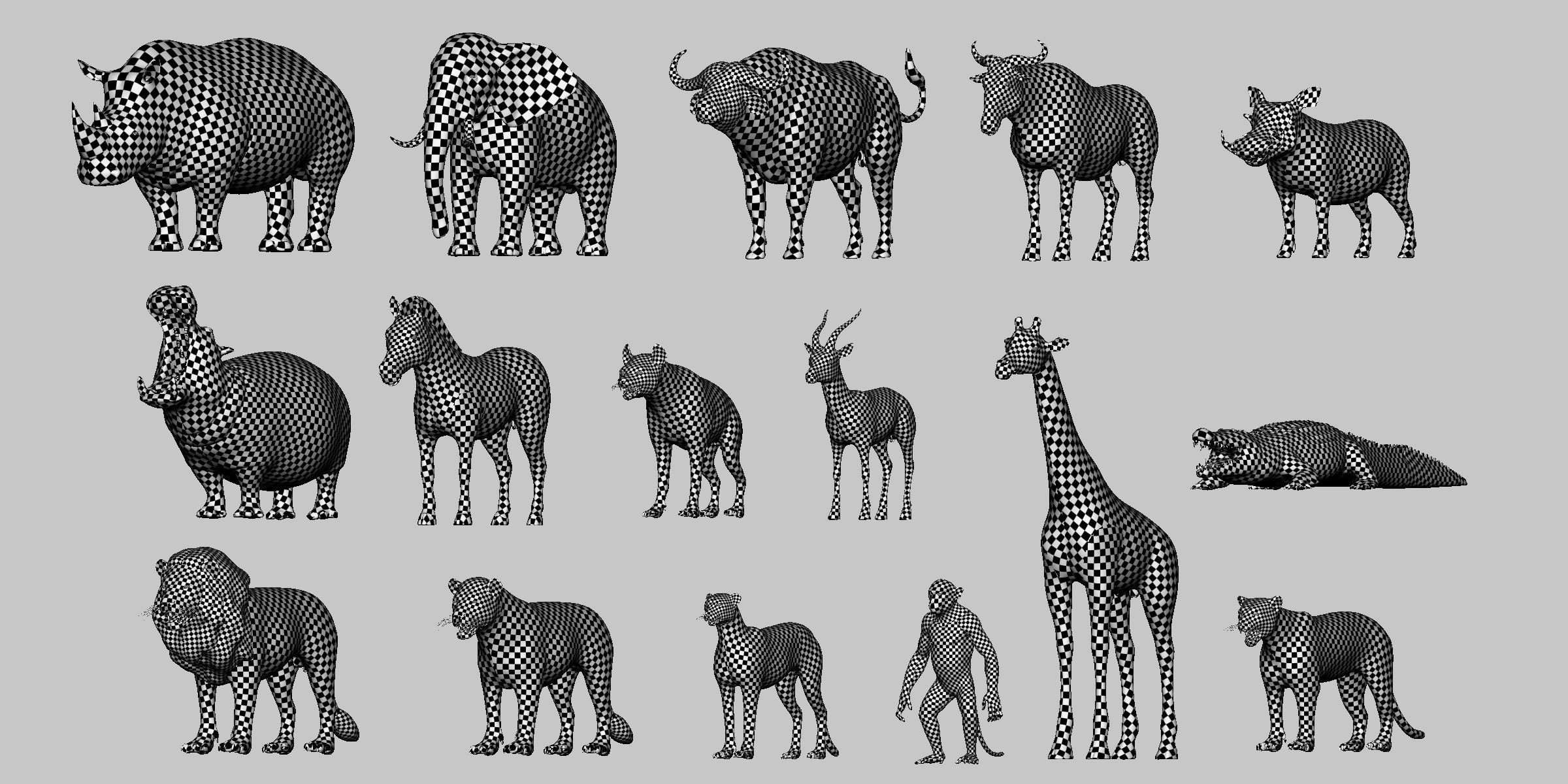 16 Wild Animals Collection Low-poly 3D model_4