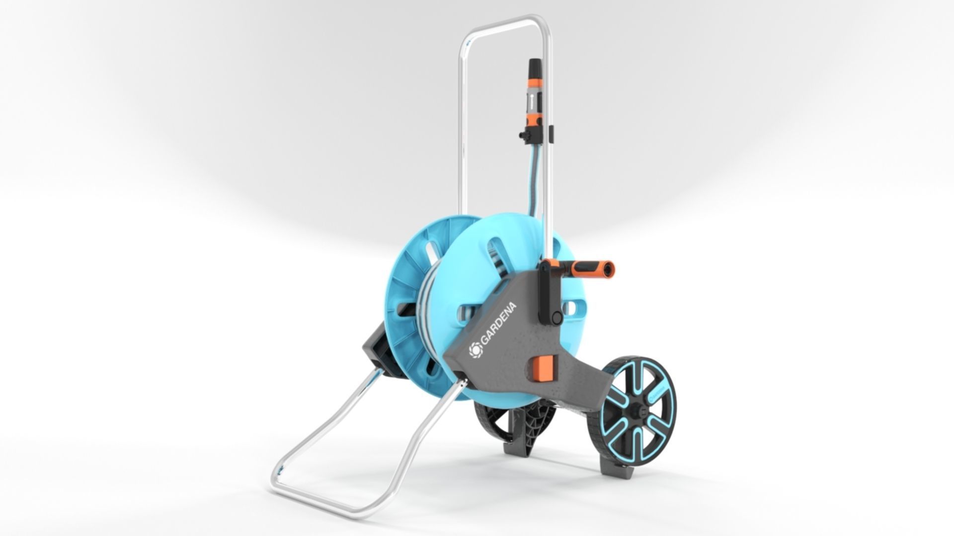  GARDENA 18513-20 Hose Reel Trolley CleverRoll M Set Low-poly 3D model_4