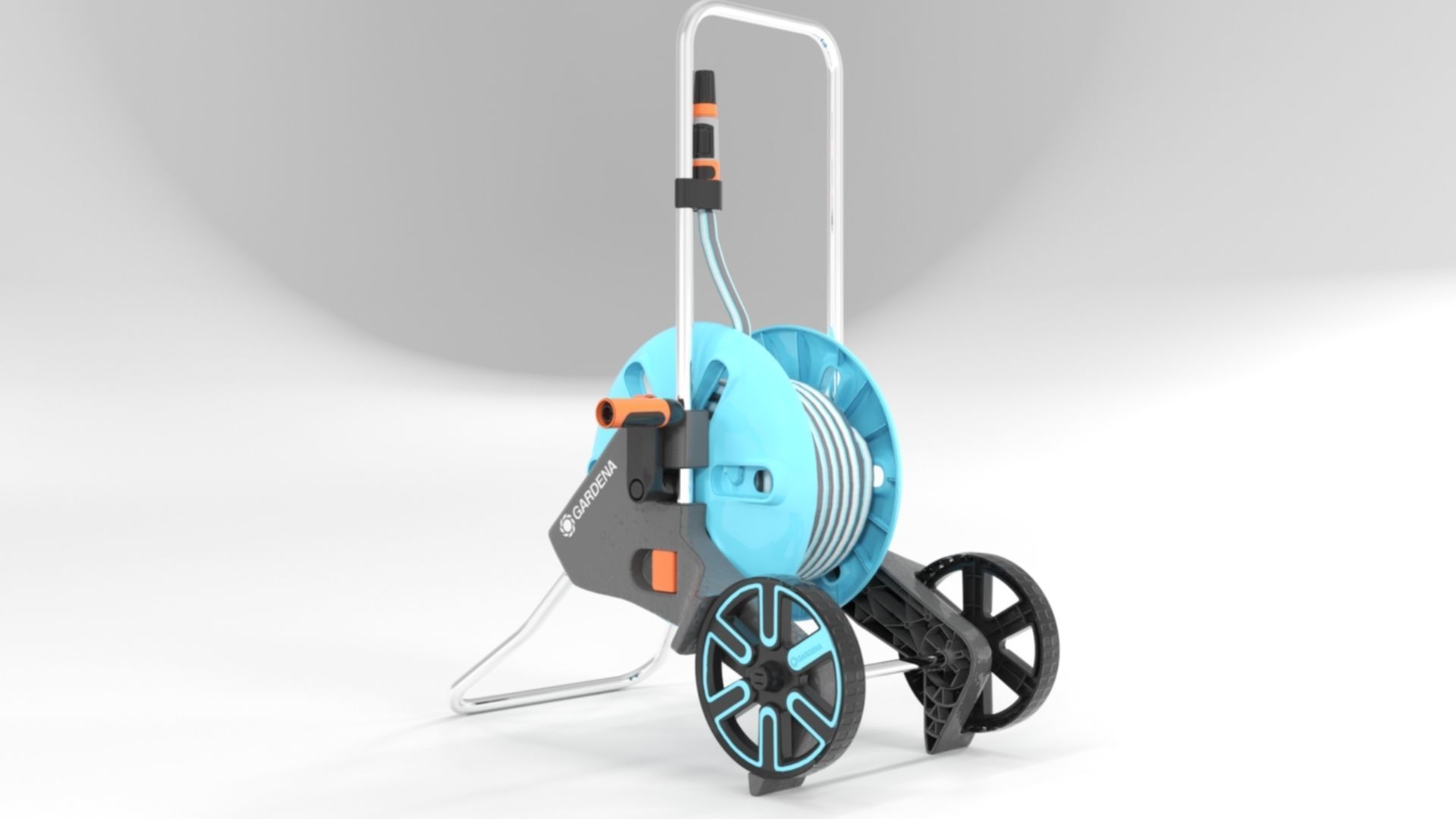  GARDENA 18513-20 Hose Reel Trolley CleverRoll M Set Low-poly 3D model_7