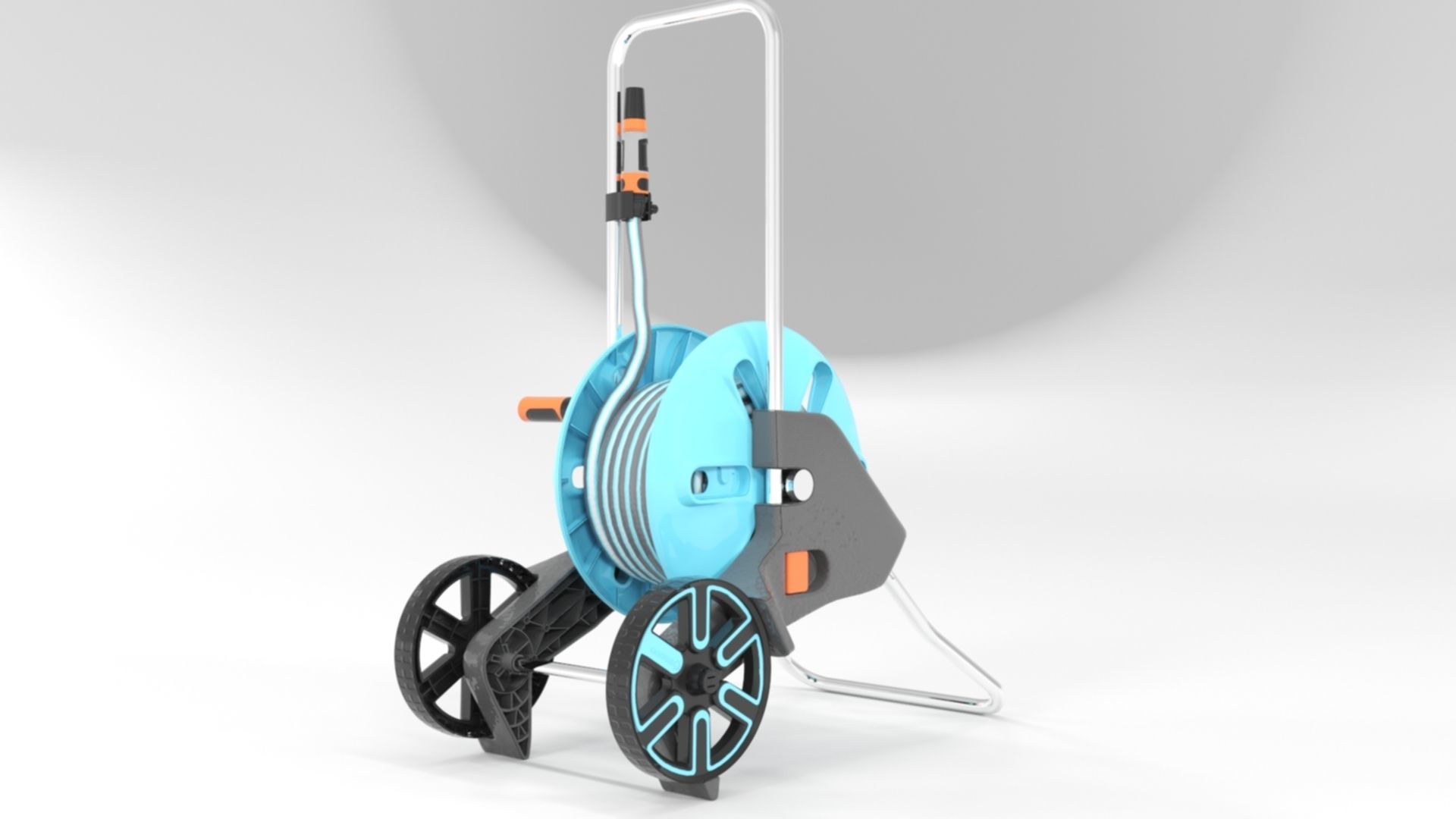  GARDENA 18513-20 Hose Reel Trolley CleverRoll M Set Low-poly 3D model_5