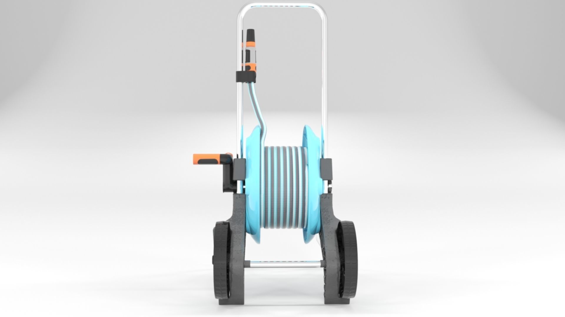  GARDENA 18513-20 Hose Reel Trolley CleverRoll M Set Low-poly 3D model_6