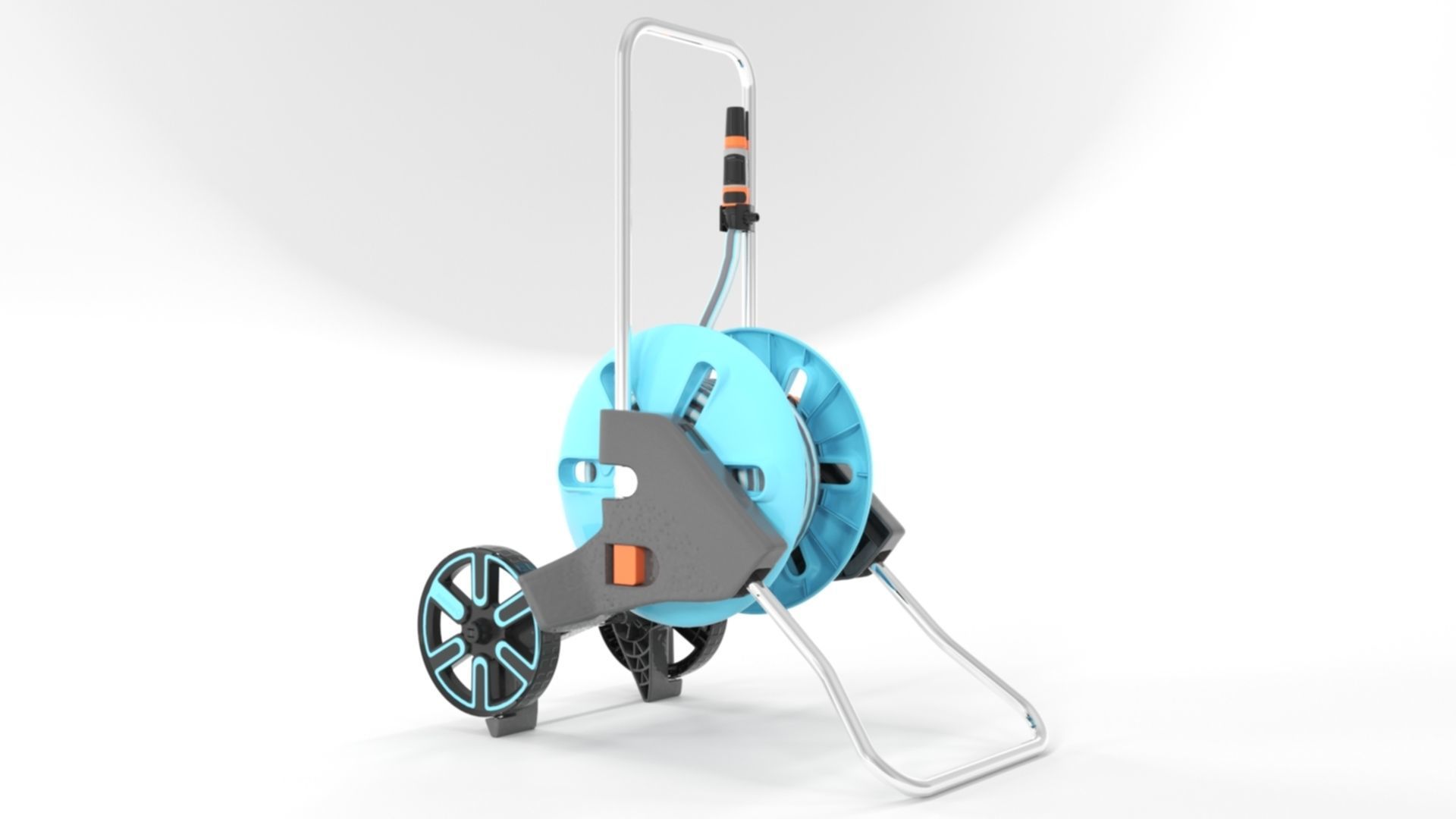  GARDENA 18513-20 Hose Reel Trolley CleverRoll M Set Low-poly 3D model_2