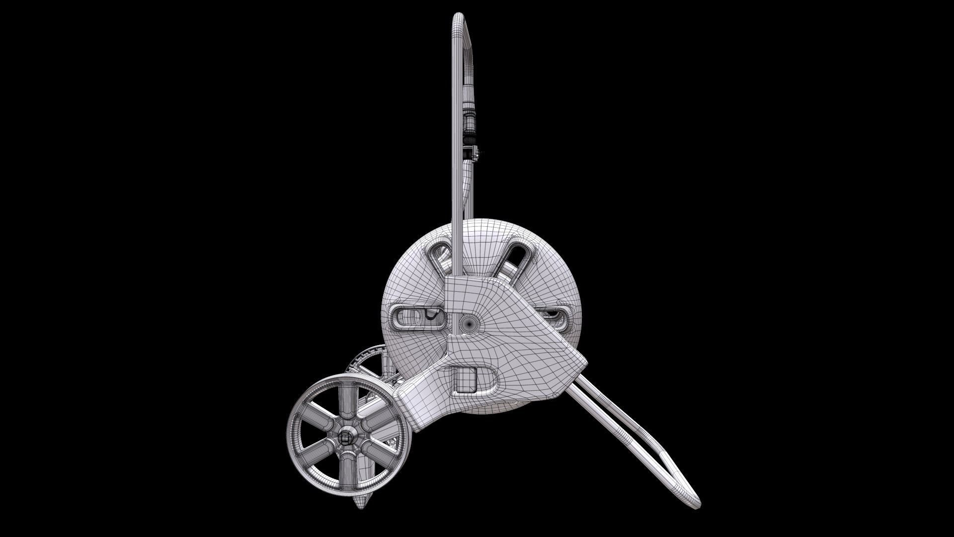  GARDENA 18513-20 Hose Reel Trolley CleverRoll M Set Low-poly 3D model_10