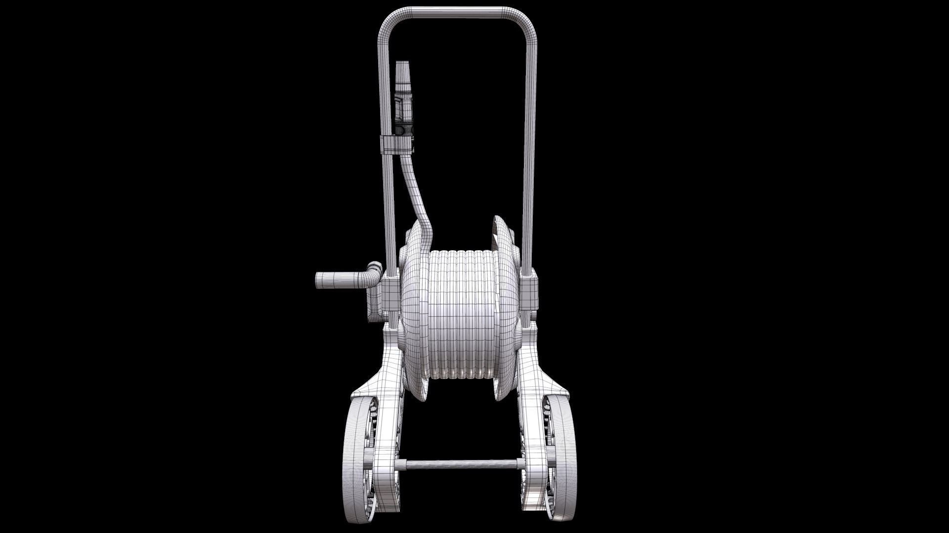  GARDENA 18513-20 Hose Reel Trolley CleverRoll M Set Low-poly 3D model_12
