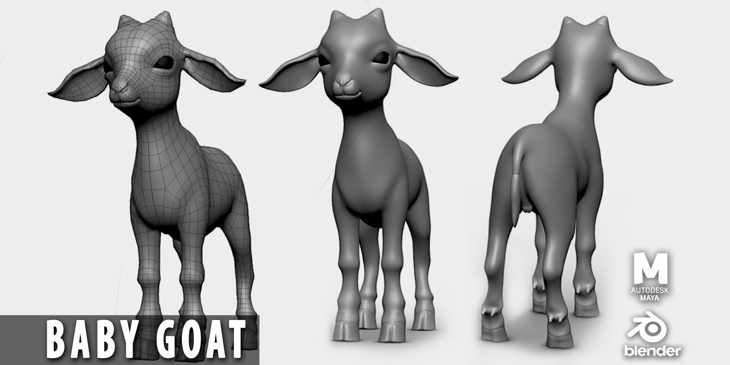 19 Domestic Animal Collection Low-poly 3D model_15