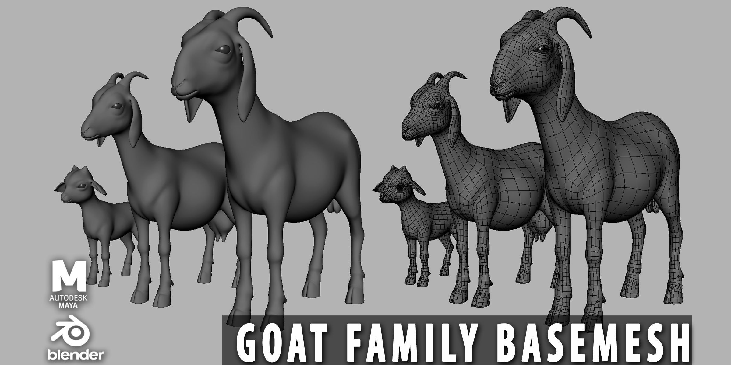 19 Domestic Animal Collection Low-poly 3D model_8
