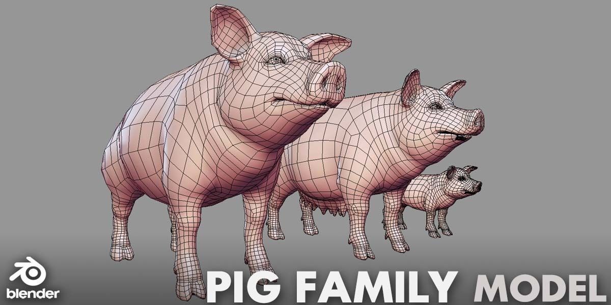 19 Domestic Animal Collection Low-poly 3D model_7