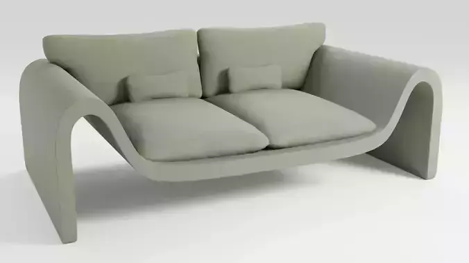 Sofa in a modern minimalist style in green tones