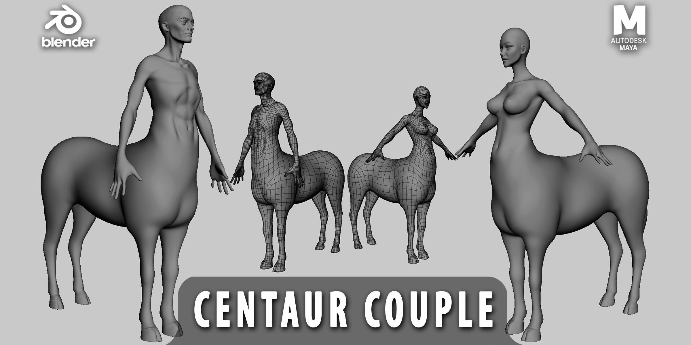 10 Mythical Creatures  Low-poly 3D model_6