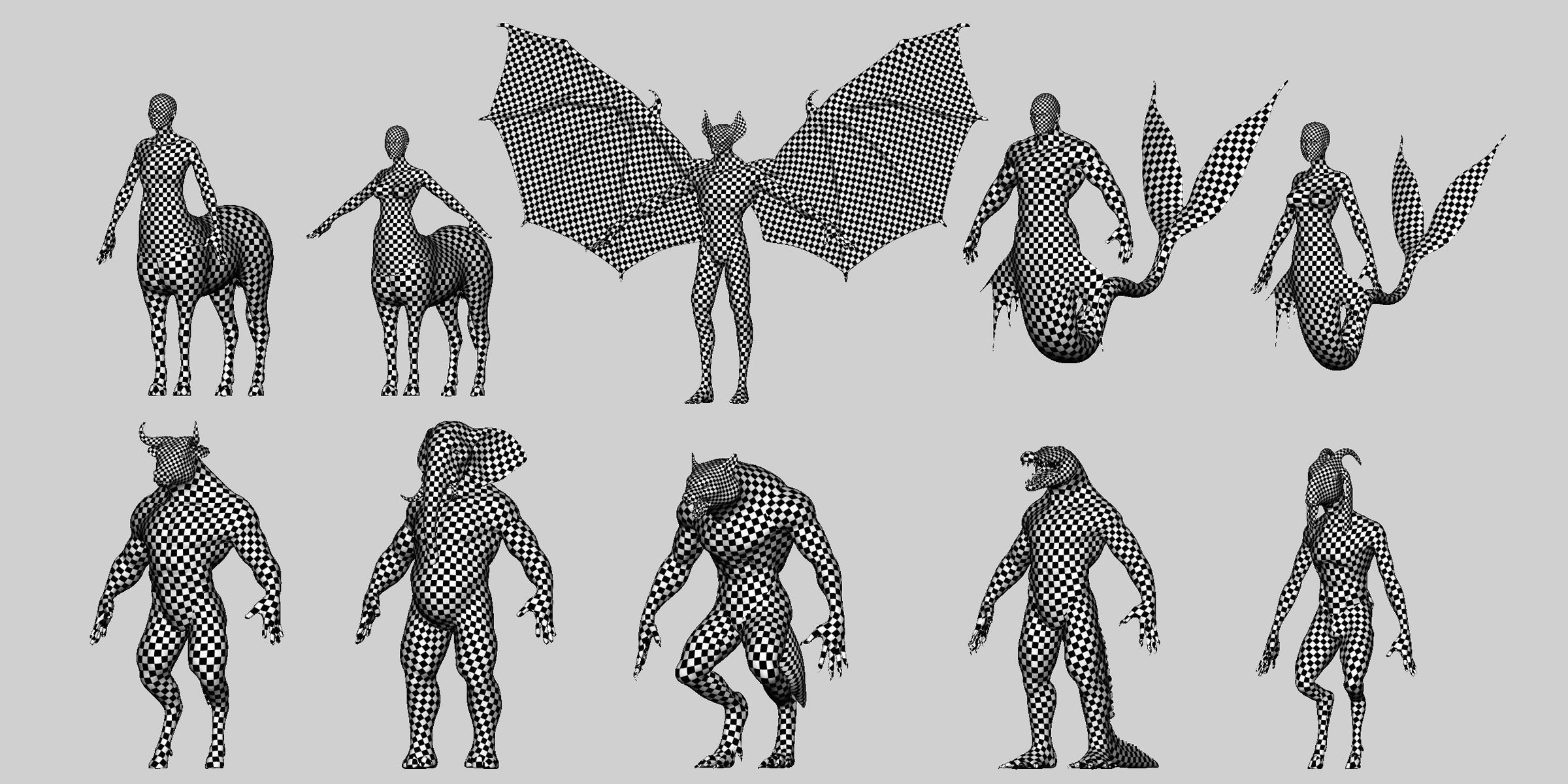 10 Mythical Creatures  Low-poly 3D model_4