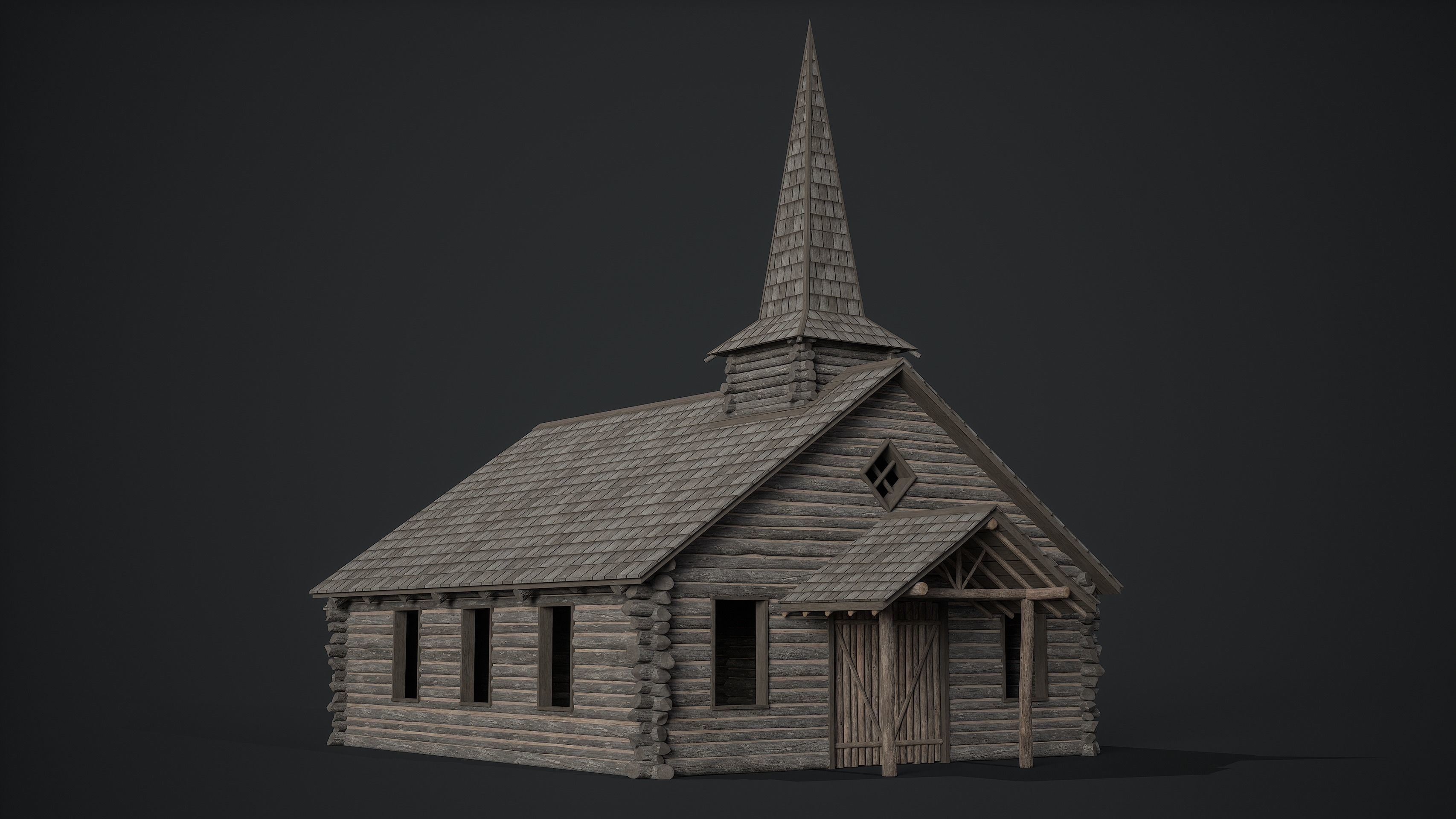 Church Low-poly 3D model_1