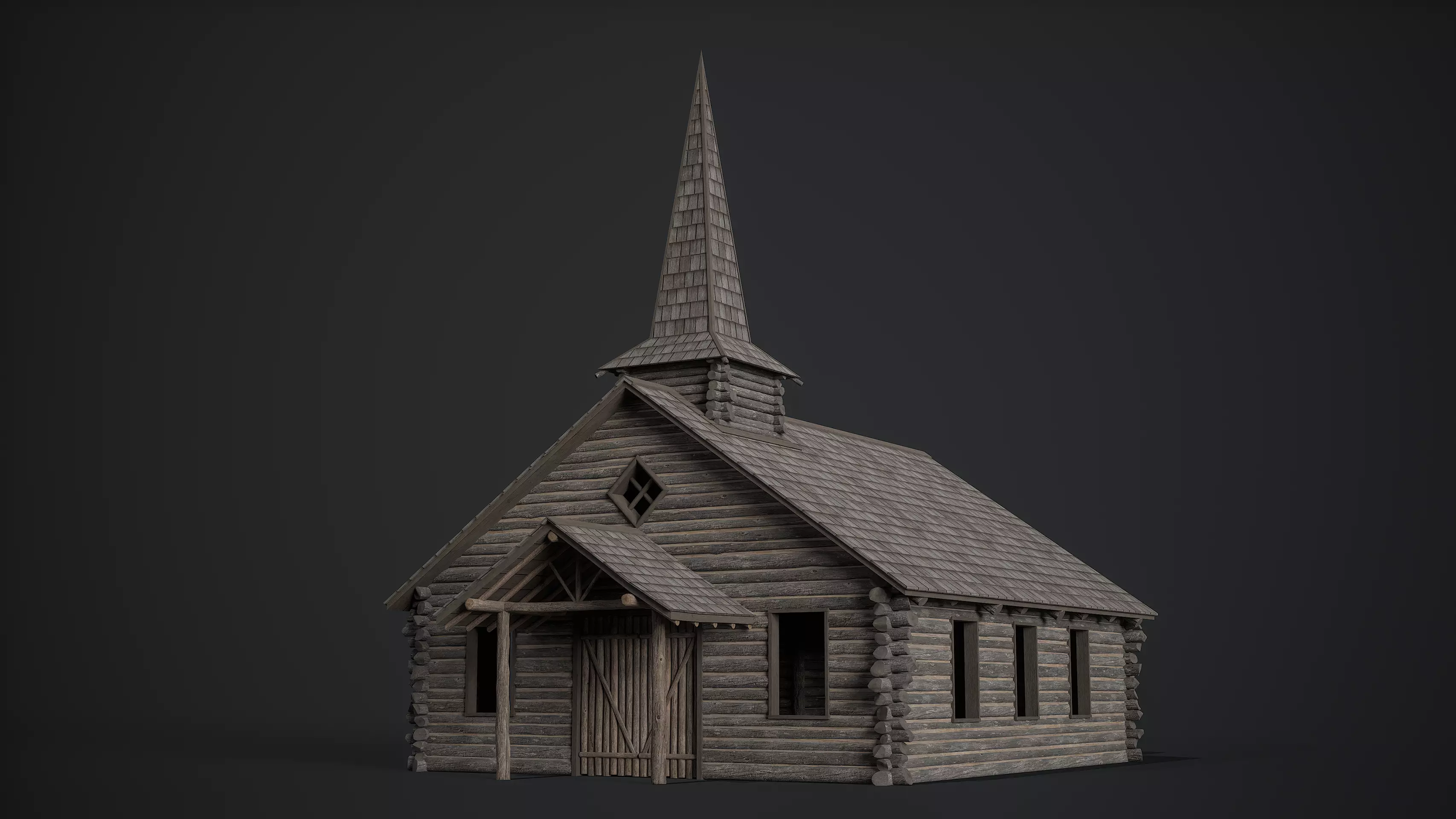 Church Low-poly 3D model_0