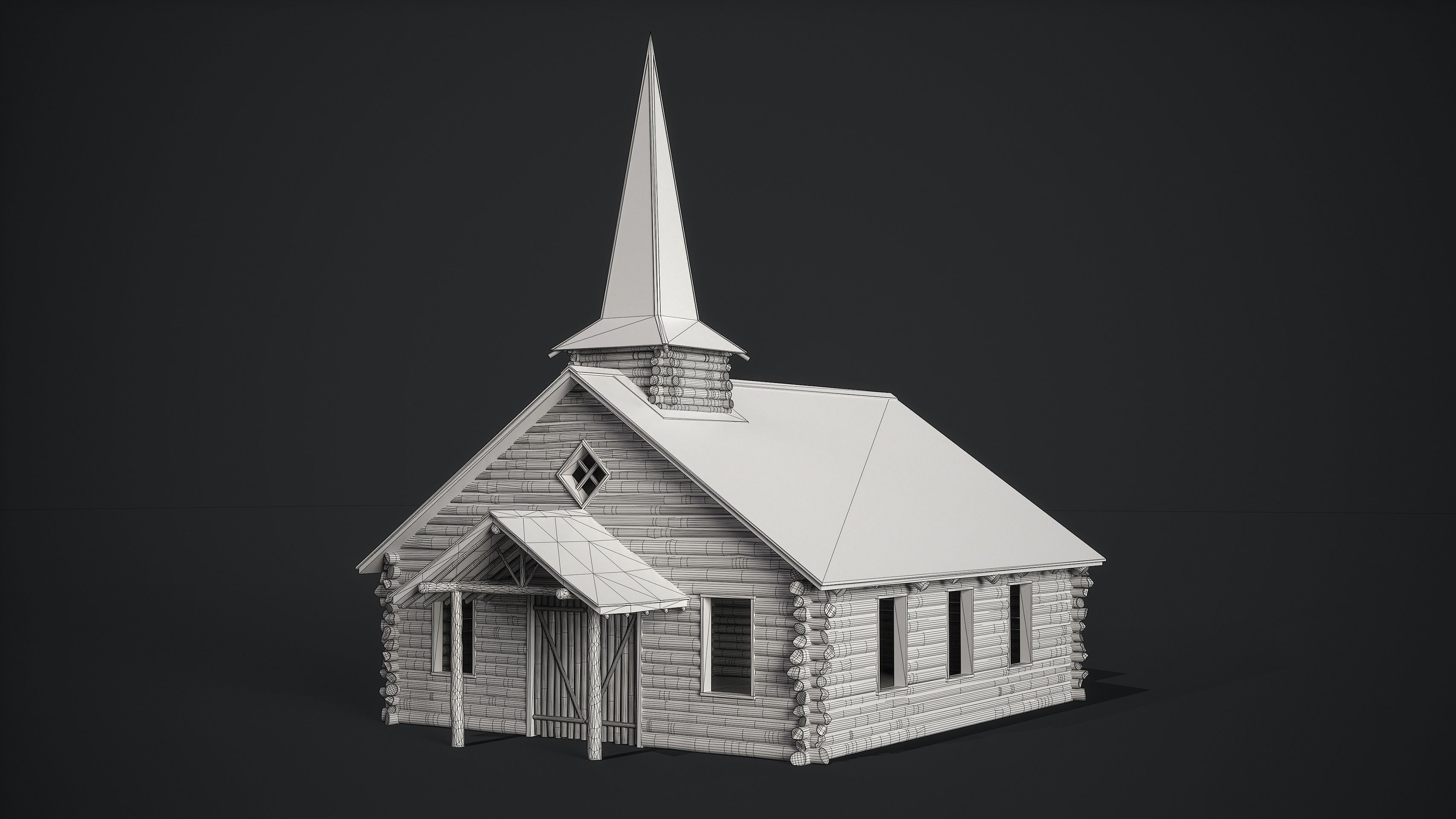 Church Low-poly 3D model_4