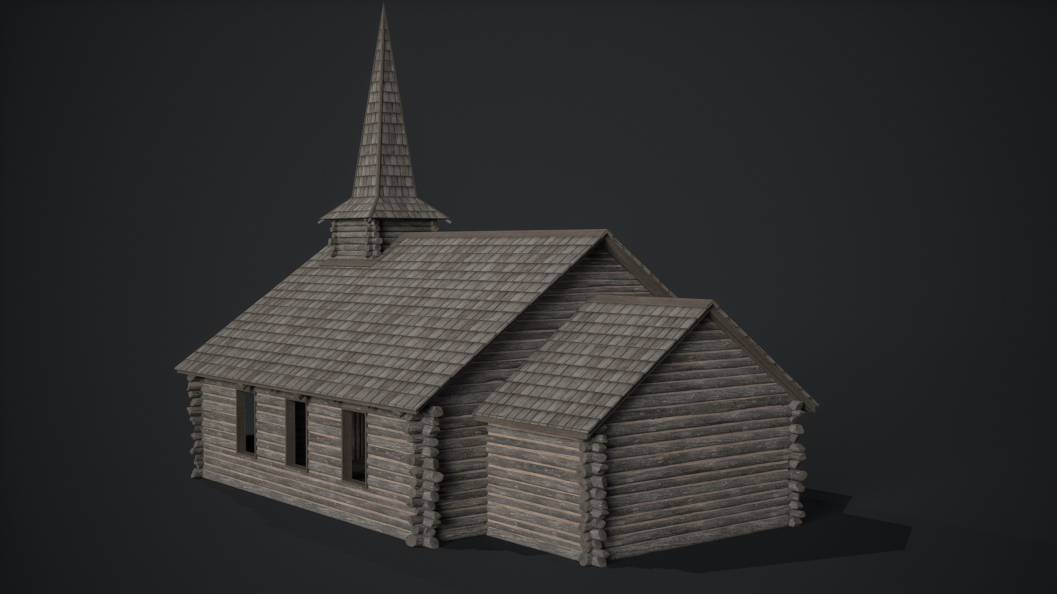 Church Low-poly 3D model_2
