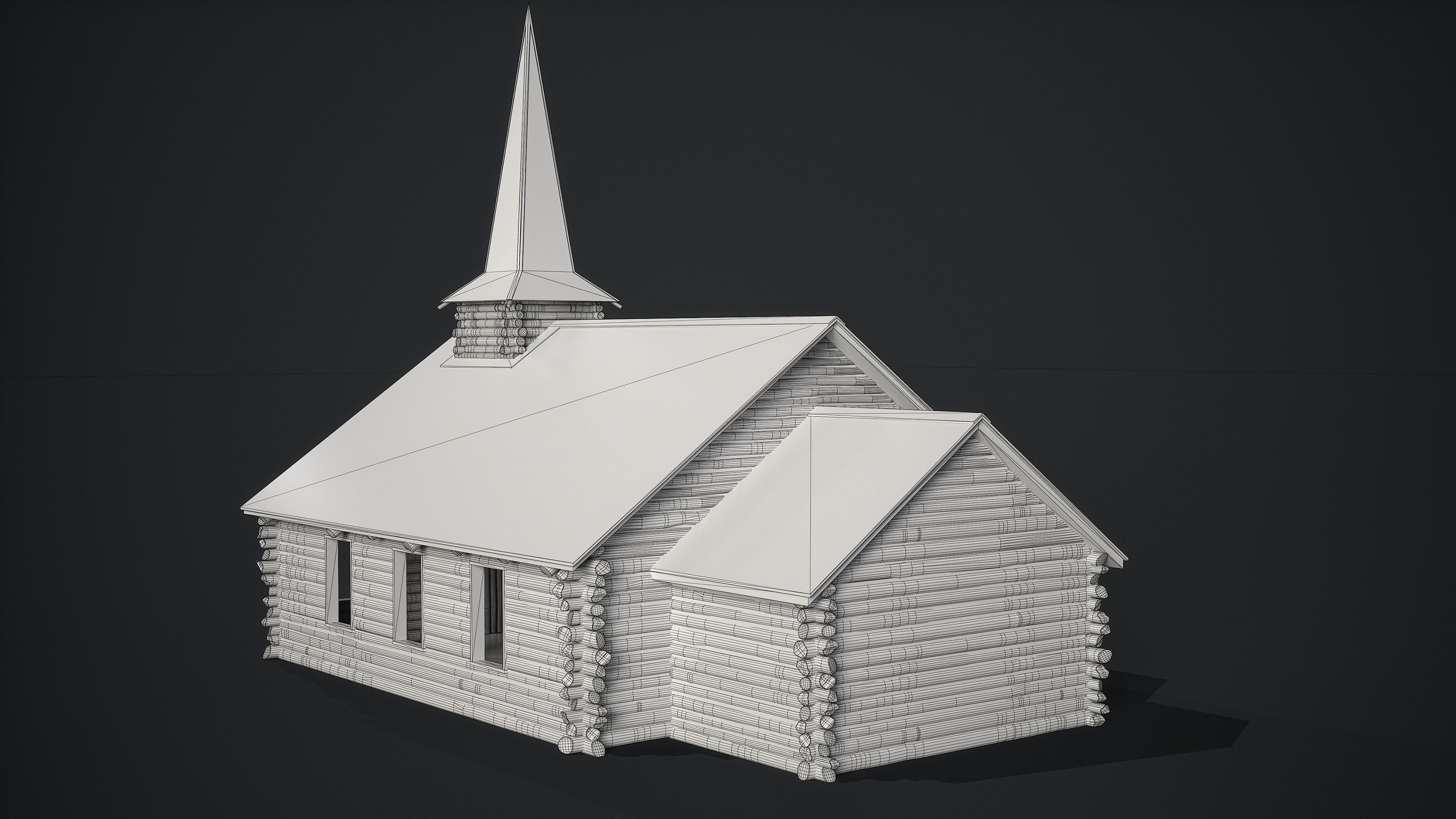 Church Low-poly 3D model_5