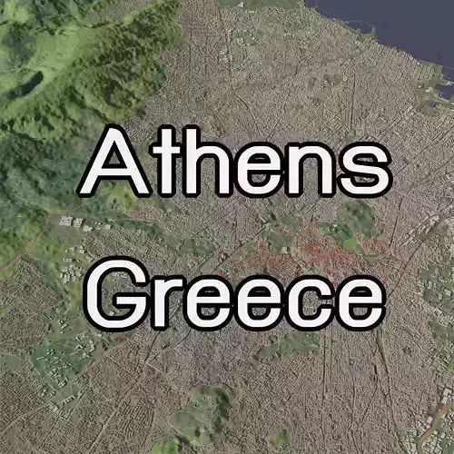 Athens Greece - city and urban 3D model