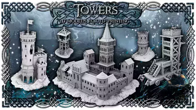 Medieval Towers 3D Model Collection