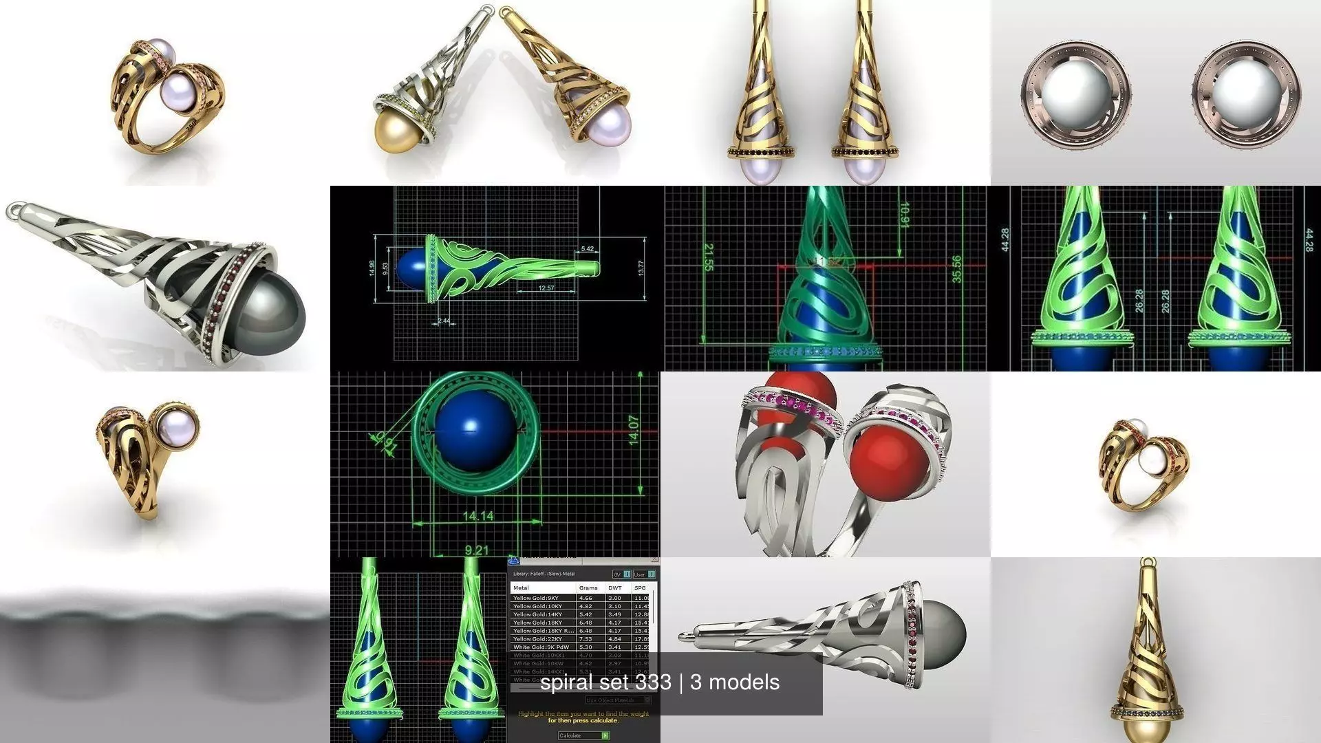 spiral set 333 3D Model Collection_0