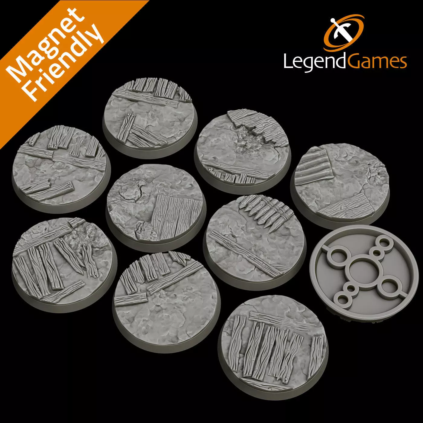 LegendGames 40mm round bases for Trench Crusade x10 plain 3D print model_0