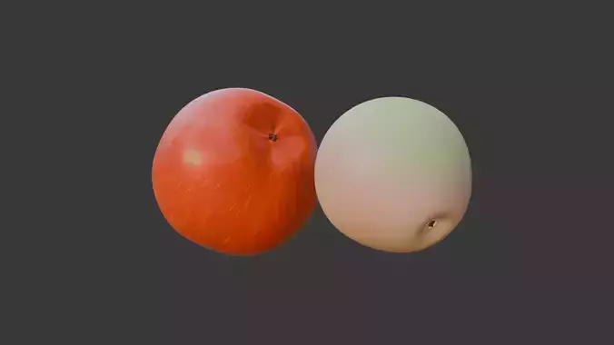 two apples of different varieties red and white